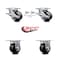 Service Caster 3.25 Inch Glass Filled Nylon Caster Set with 2 Brakes/Swivel Lock 2 Rigid SCC SCC-30CS3420-GFNB-SLB-BSL-2-R-2 - alternate 3